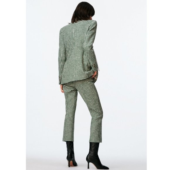 BLOGGER'S FAVE! Zara Tweed Flared Pants White/Green Sz M NWT - Picture 12 of 14